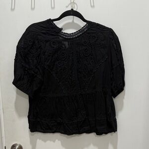 Zara Black Lace Women's Blouse